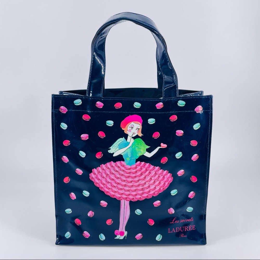 RARE LADUREE LES SECRETS PARIS Macaron Fashionista Tote Bag Blue